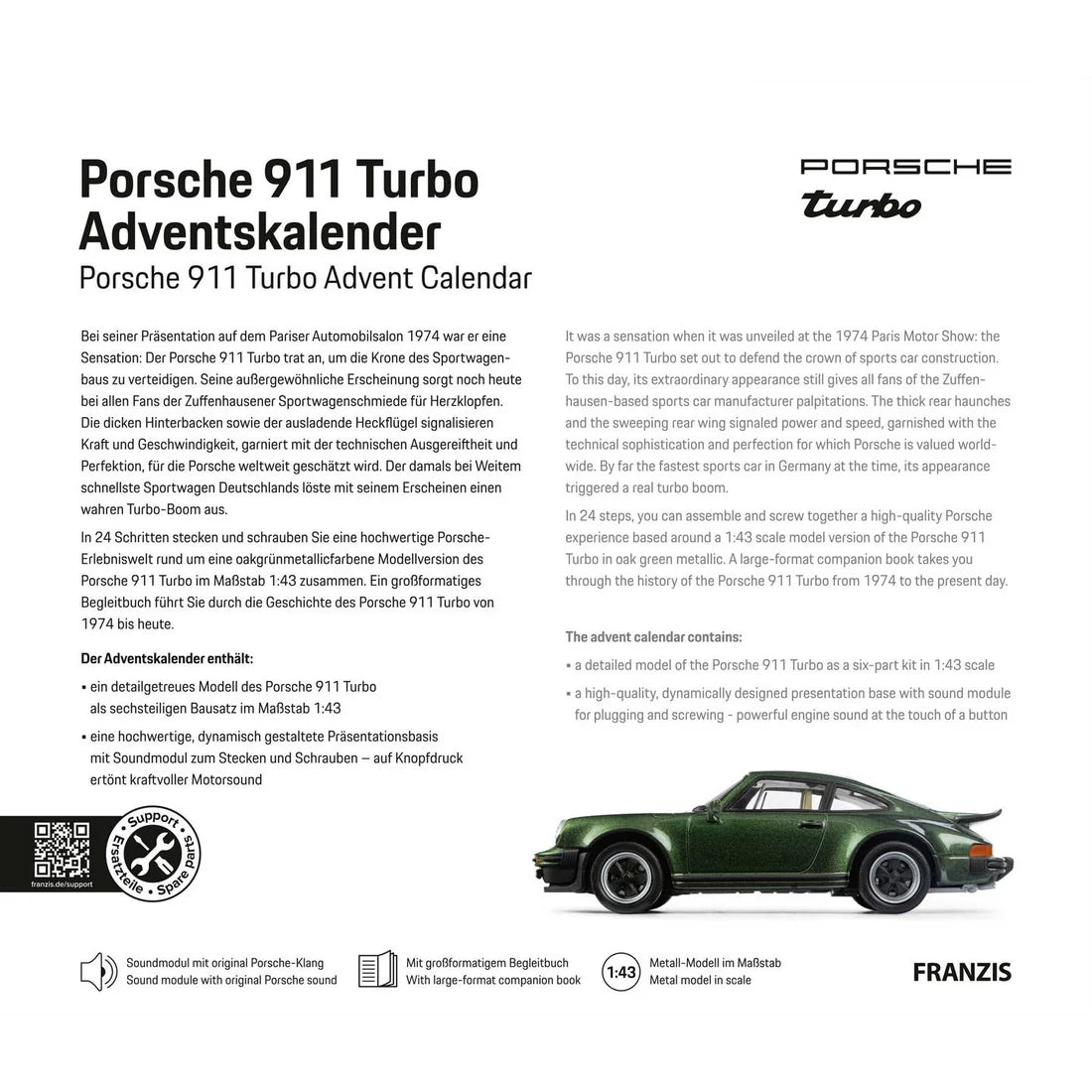 Porsche 911 Turbo Advent Calendar 1:43